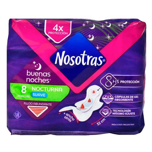Toalla Femenina NOSOTRAS Nocturna 8 un.
