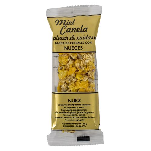 Barra de cereal con nuez x un.
