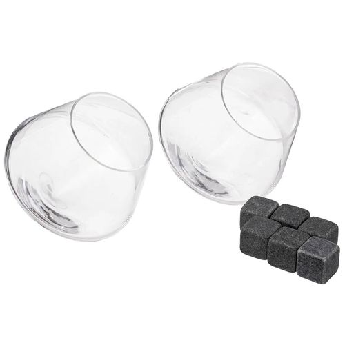 Set x 2 vasos whisky vidrio con piedras