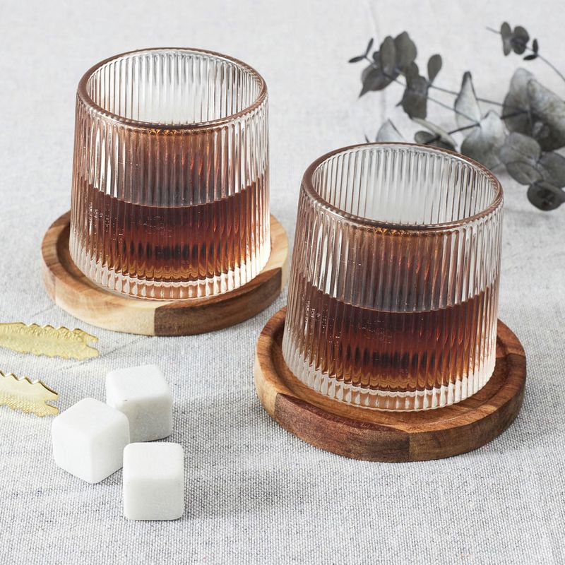 Set-x-2-Vasos-160-ml-Vidrio-con-Posa-Vasos-Madera