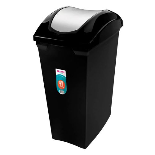 Basurero basculante 40 L negro