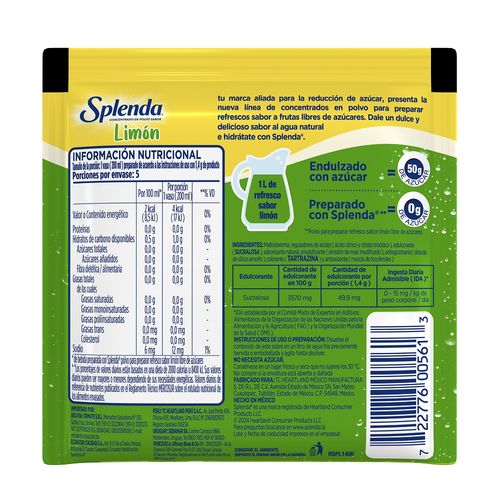 Refresco SPLENDA Limón 7 g