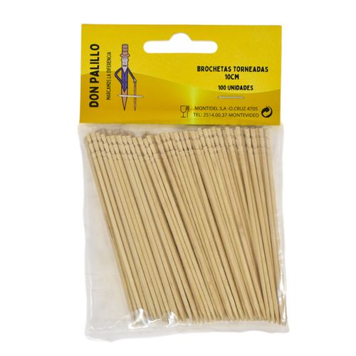 Palitos brochette 10 cm x 100 un madera