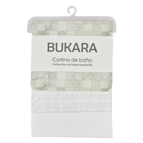 Cortina Baño Bukara Lisa con Transparencia Blanca