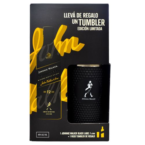 Whisky Escocés JOHNNIE WALKER Negro + Tumbler 100 ml