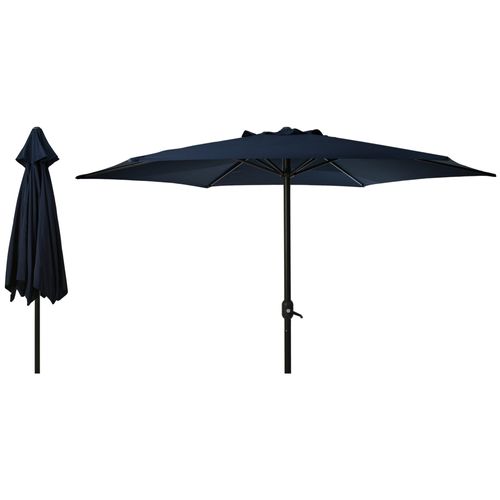 Sombrilla de Jardín 3 m Diámetro Azul Oscuro en Aluminio