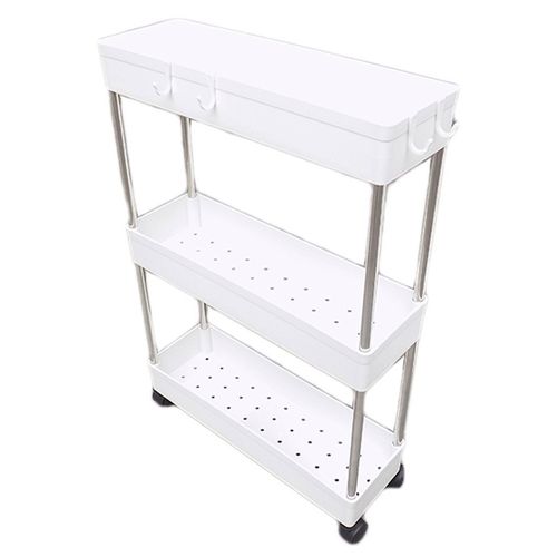 Carrito Multiuso Plástico / Acero 30 x 18 x 76 cm Blanco
