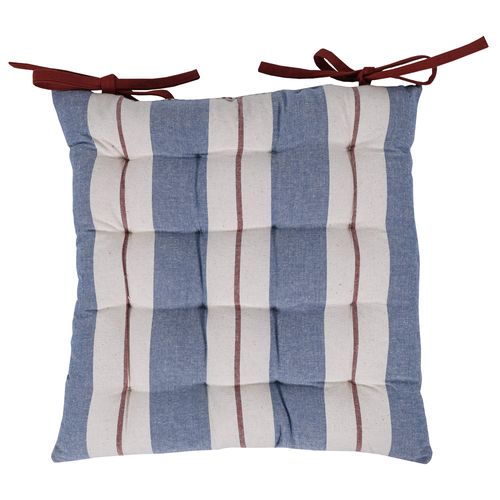 Almohadón para silla 40 x 40 cm franjas azul/blanco