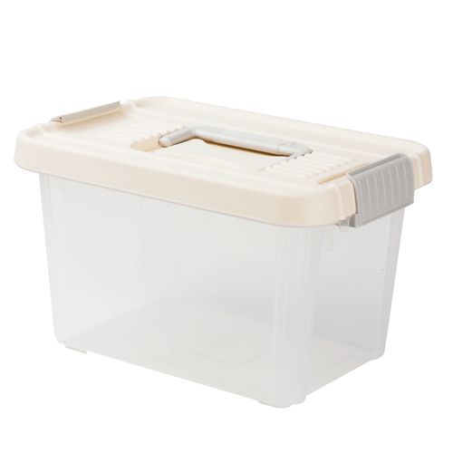 Caja Organizadora con Asa 4.8 L 18x27x16 cm Beige