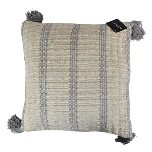 Almohadón decoración 45 x 45 cm franjas grises