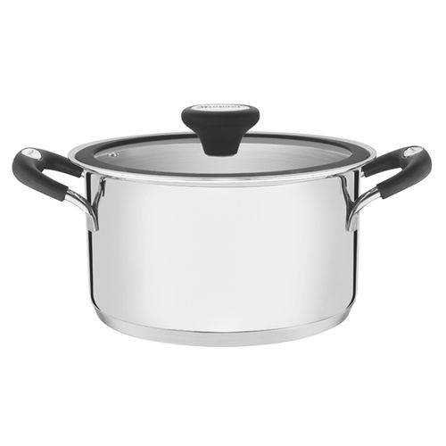Olla 24 cm en acero inoxidable TRAMONTINA con tapa