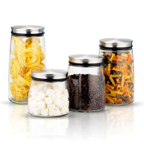 Frasco vidrío 1400 ml con tapa acero