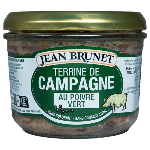 Terrina de campaña a la pimienta verde JEAN BRUNET 180 g