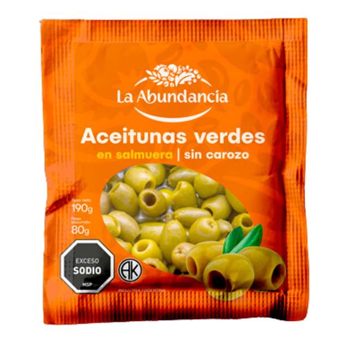 Aceitunas Verdes sin Carozo LA ABUNDANCIA 80 g