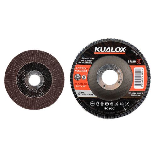 Disco Flap KUALOX Óxido de Aluminio115 mm 120 g Mod. KX-DF010