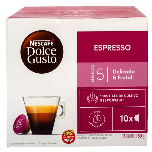Cápsulas Café Espresso DOLCE GUSTO 10 un.