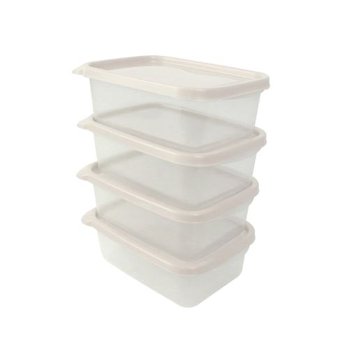 Set x 4 Contenedores rectangulares 600 ml Súper Lock