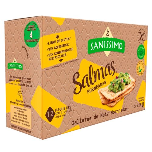 Tostaditas SANISSIMO salmas x 12 un. 216 g