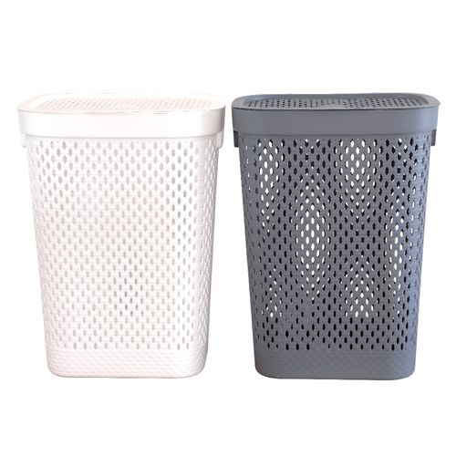 Canasto Plástico Mate Rectangular con Bisagra