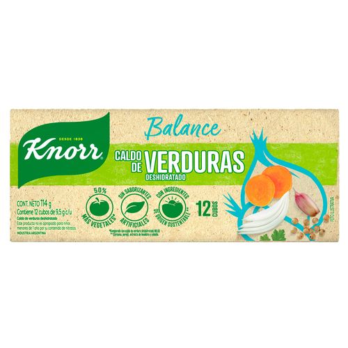 Caldo de verduras bajo en sodio KNORR 12 un.