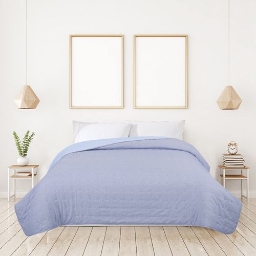 Cubrecama HOME 1 Plaza 150x230 cm Microfibra Azul/Celeste