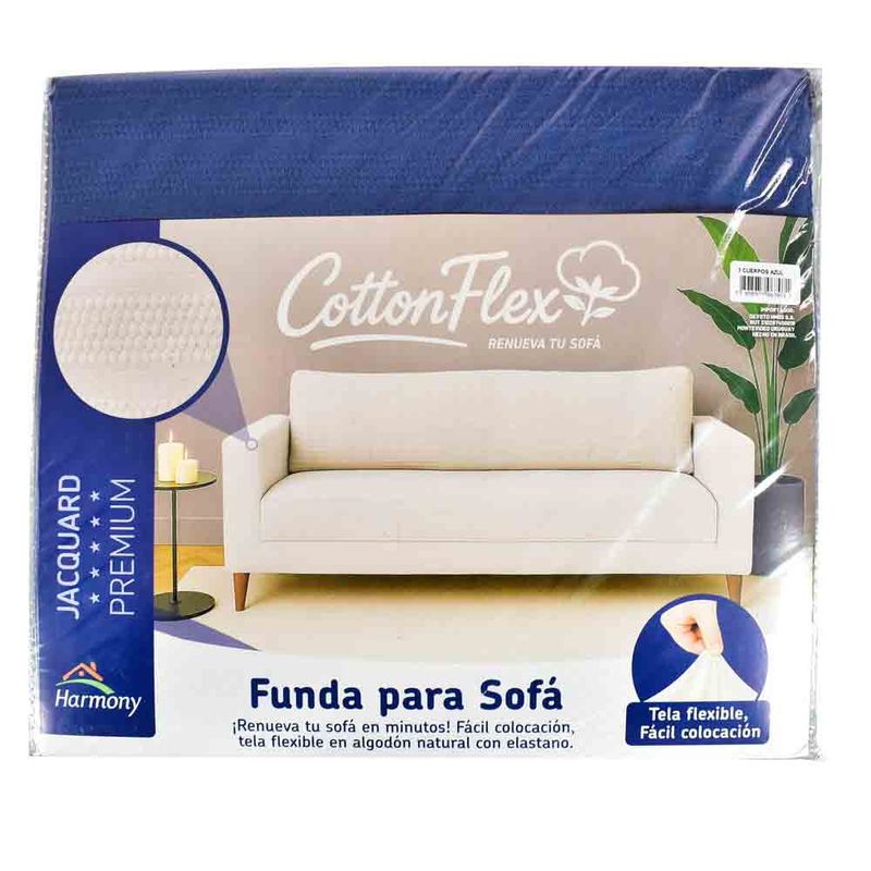 Funda-de-Sofa-3-Cuerpos-Cotton-Flex-Jacquard-Azul