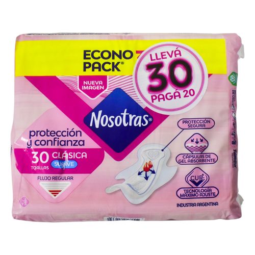 Promo 20+10 Toallas Femeninas NOSOTRAS Clásica