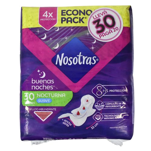 Promo 20+10 Toallas Femeninas NOSOTRAS Buenas Noches
