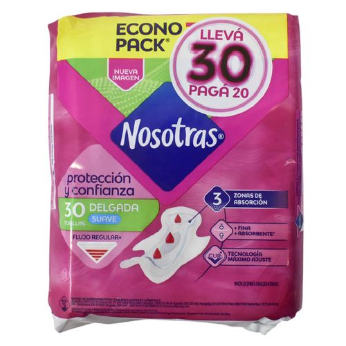 Promo 20+10 Toallas Femeninas NOSOTRAS Suave