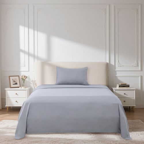 Juego Sábanas Twin Microfibra Gris HB hm 64-3