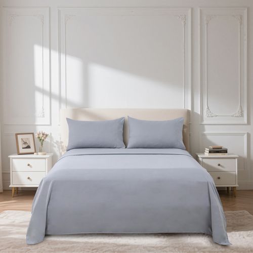 Juego Sábanas King Size Microfibra Gris HB hm 64-15