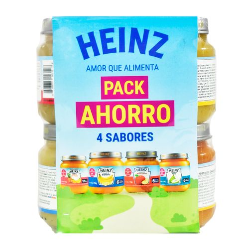 Pack x 4 alimentos para bebé HEINZ colados