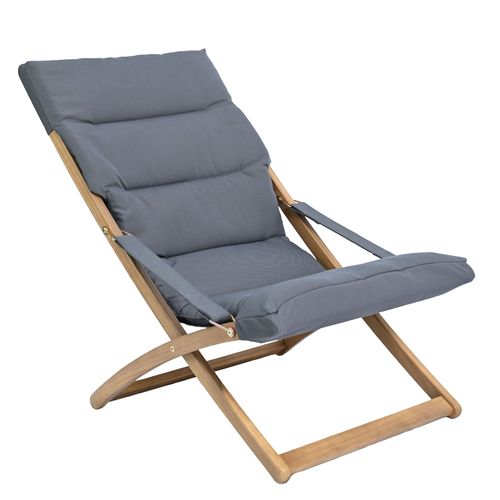 Reposera Acolchonada en Madera Acacia 95x63x97 cm