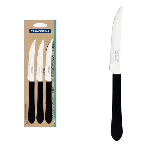 Set x 3 Cuchillos Asado Mango Negro TRAMONTINA