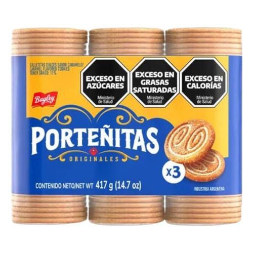 Galletitas Porteñitas BAGLEY Tripack 417 g