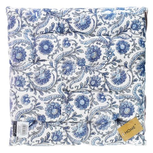 Almohadón para Silla 40 x 40 cm Flores Azules