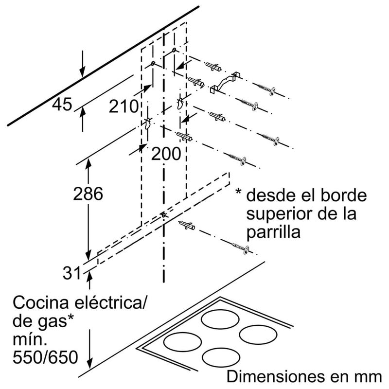 Campana-BOSCH-Mod.-DWB66BC50-plana-de-pared