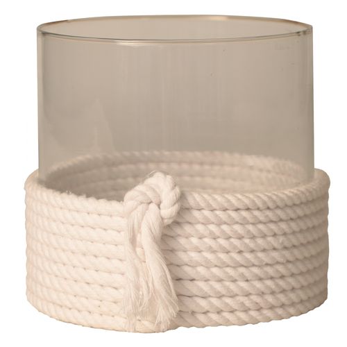 Votivo de Vidrio con Cuerda Blanca 6