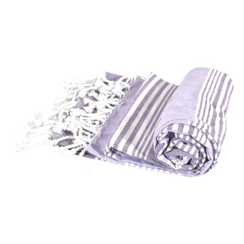 Throw playero con flecos 60 x 170 cm violeta