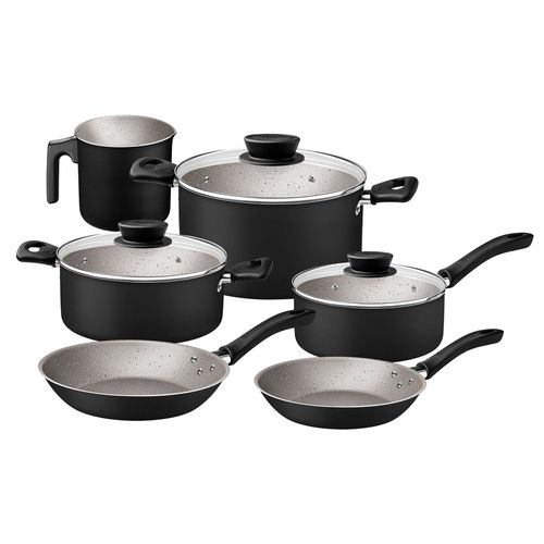 Batería de Cocina 9 Piezas Negras TRAMONTINA