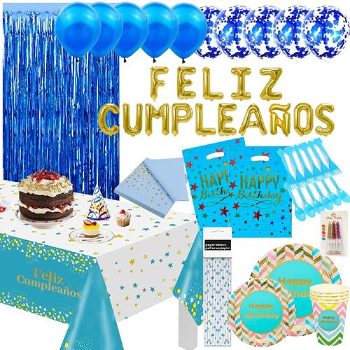 Set Número 43 Feliz Cumpleaños Azul 135 Piezas