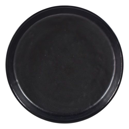 Plato redondo melamina negro 12,3 x 2,6 cm