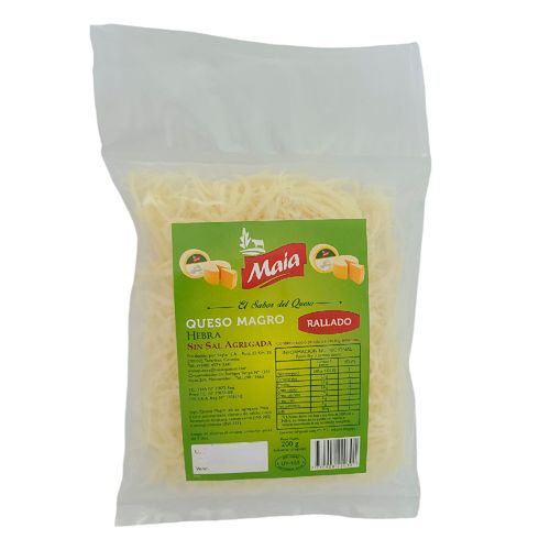 Queso rallado MAIA Magro hebras sin sal 200 g