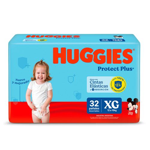 Pañal HUGGIES Prot Plus Jumbo XG 32 un.