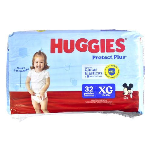 Pañal HUGGIES Prot Plus Jumbo XG 32 un.