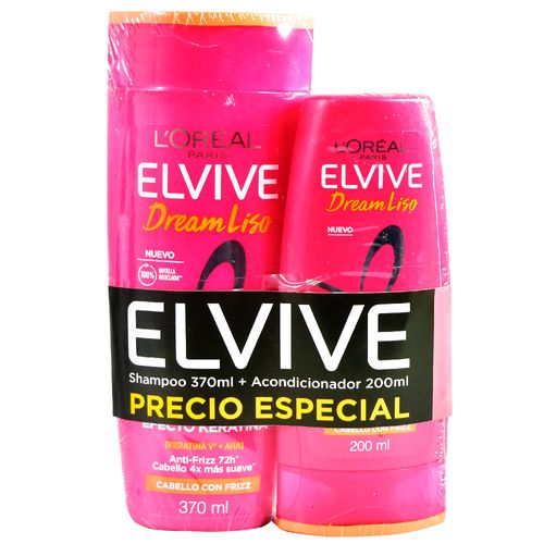Pack ELVIVE Dream Liso Shampoo 370 ml + Acond. 200 ml