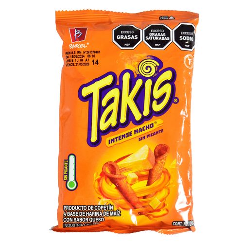 Snack TAKIS Intense Nacho sin Picante 49 g