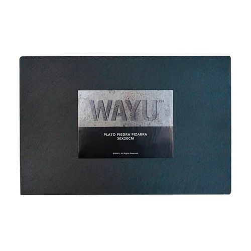 Plato Rectangular Piedra Pizarra 30 cm WAYU