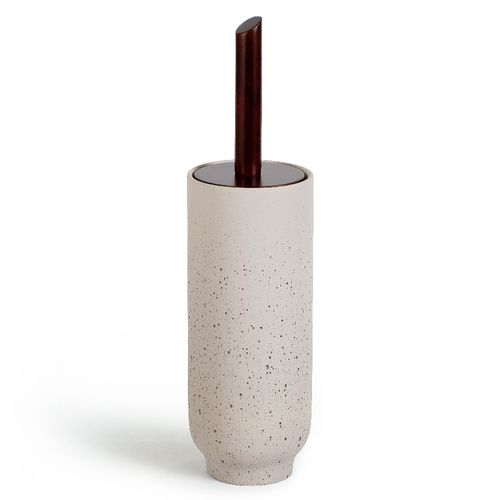 Escobilla para Baño en Cemento Gris Claro con Madera