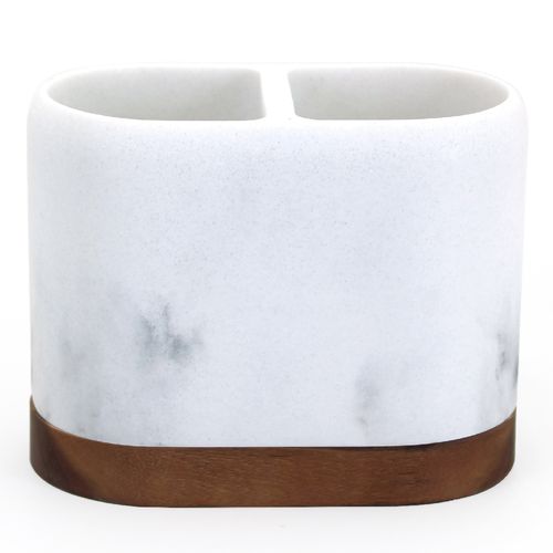 Portacepillos de Dientes en Poliresina con Acacia